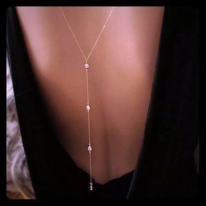 LAST☝️GoldPlateddRhinestoneBackdropSTATEMNTncklace